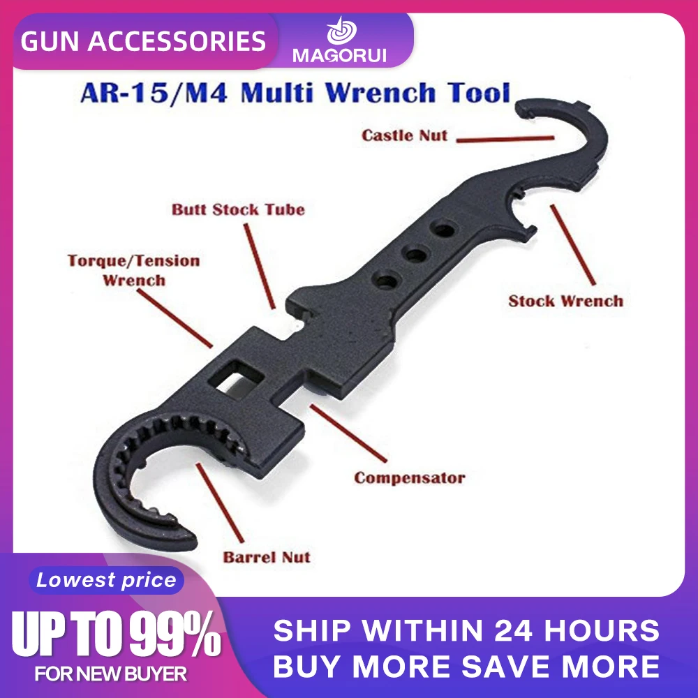 

AR15/M4 Multi Purpose Combo Wrench Tool Wrench Barrel Nut Stock Tool 31cm Tactical Hunting for Airsoft Accessories