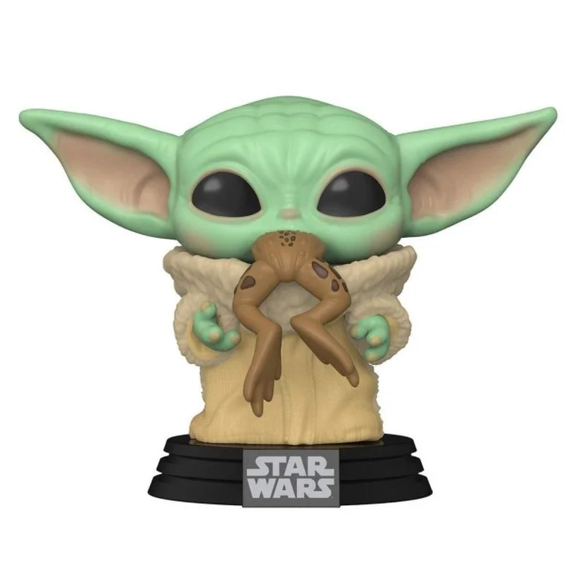 

Hasbro Q Veron Anime Model POP Action Figure Star Wars Baby Yoda Eating Frog PVC Movable Doll Collection Children Model Toy Gift