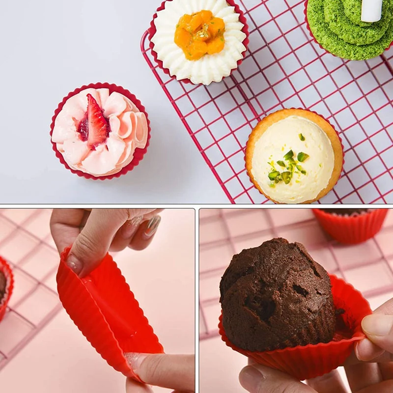 

s Silicone Cake Mold Round Shaped Muffin Cupcake Baking Molds Kitchen Cooking Bakeware Maker DIY Cake Decorating Tools