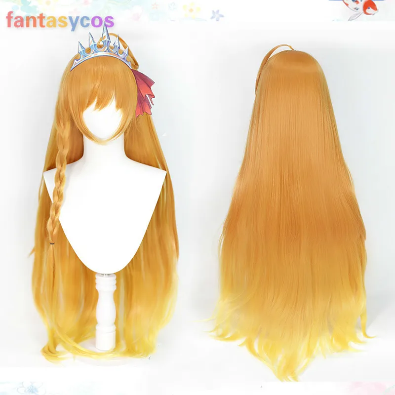 Принцесса подключения Re: погружения Pecorine Косплей Оранжевый длинный прямой