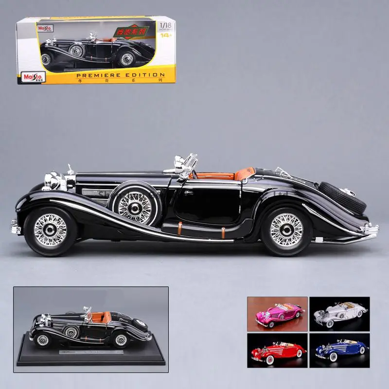 Maisto 1:18 1936 Mercedes 500k автомобильный брелок для автомобильных ключей имитационная