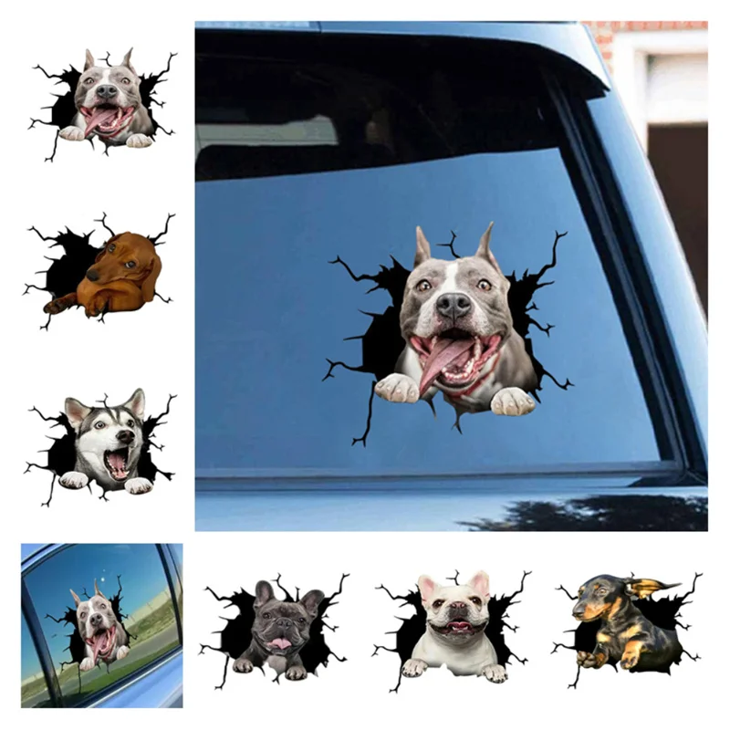 

Personalized Name Dog Crack Car Sticker Wall Sticker Wallpaper For Nursery Kids Room Decoration Stickers Bedroom Toilet Stickers