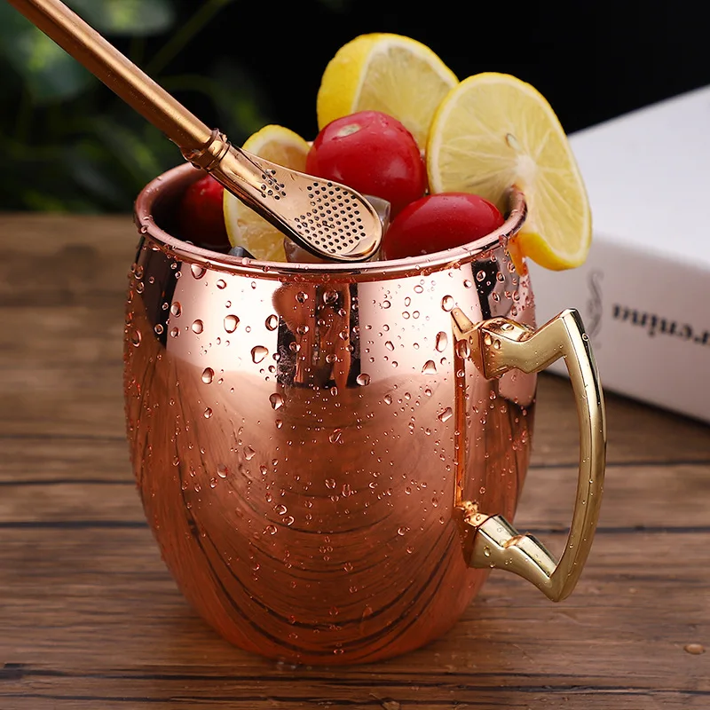 Konco Moscow Mule Copper Beer Mugs Solid Handcrafted Cocktail Whiskey Wine Cups Bar Accessories | Дом и сад