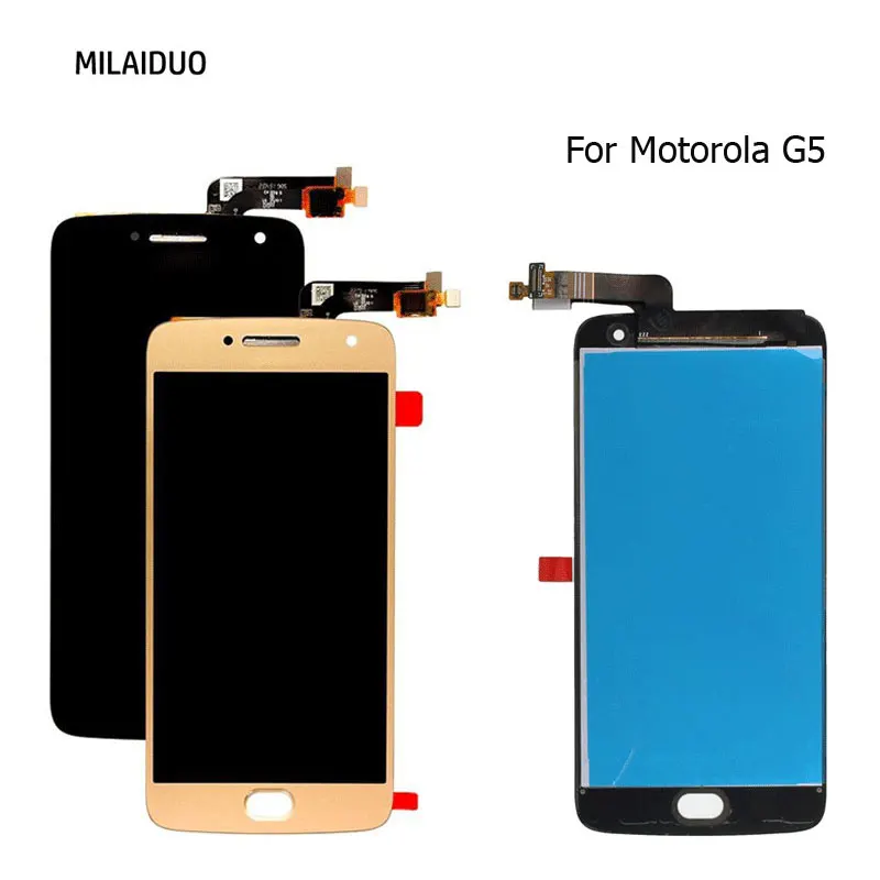 

ЖК-дисплей для Motorola Moto G5 с сенсорным экраном и дигитайзером в сборе, замена белого, золотого, черного цветов, без рамки, лучшее качество, 5,2 дю...