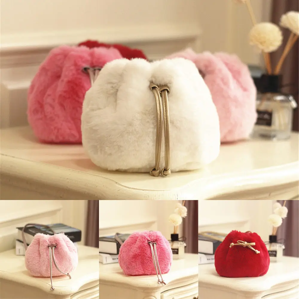 Children Mini Bucket Bag Autumn Winter Faux Fur Kids Crossbody Shoulder Bags for Baby Girls Messenger Toddle Wallet Handbags | Игрушки и