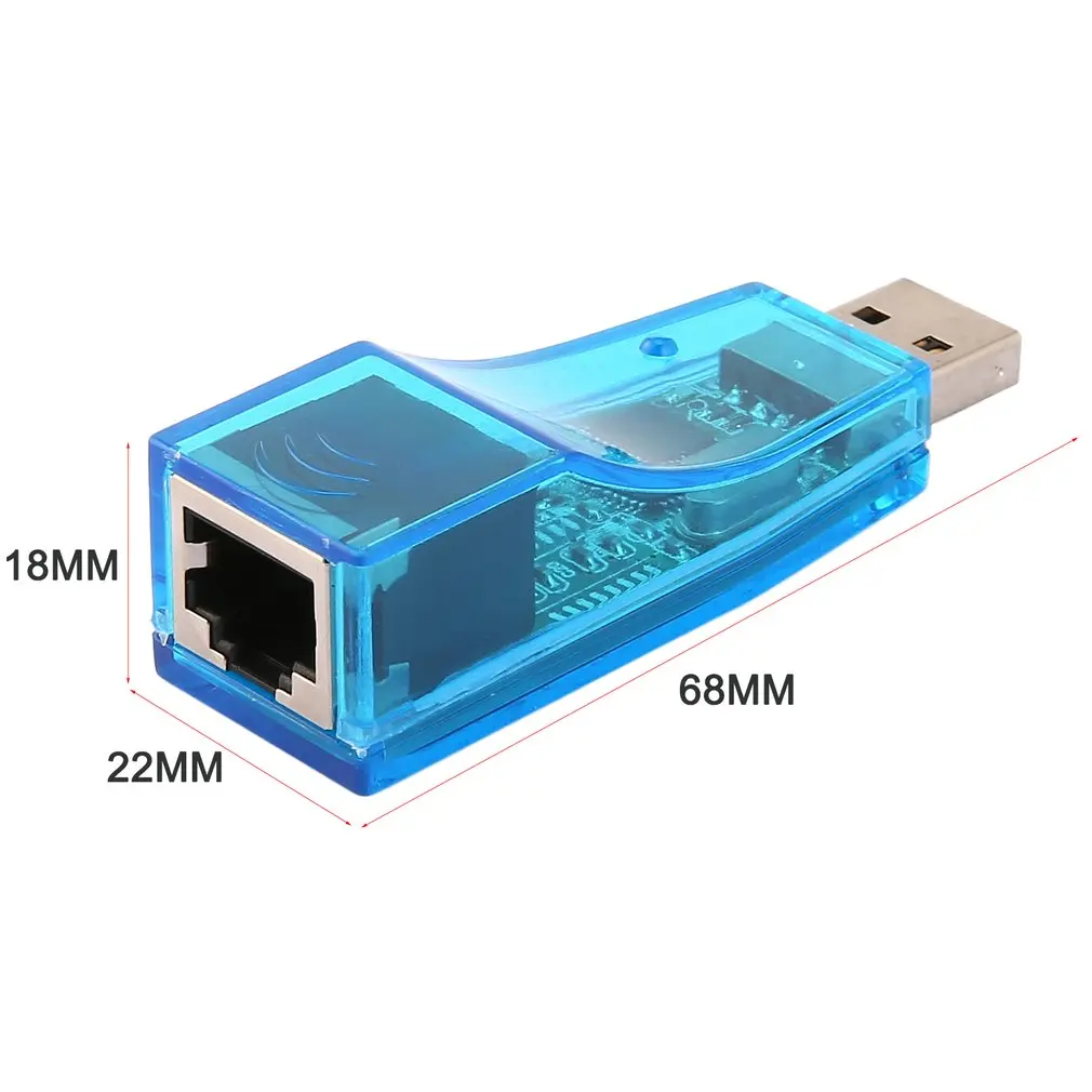 Сетевой адаптер с USB 1 на LAN RJ45 Ethernet 10/100 Мбит/с для Win7 Win8 Android планшетный ПК Синий
