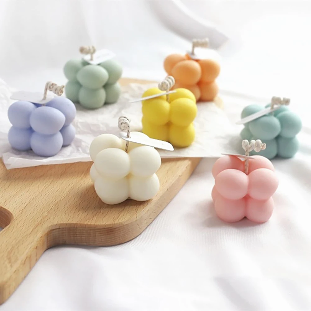 

Soy Wax Candle Cute Little Cube Geometry Candle Wax Smokeless Oil Aromatherapy Candle for Wedding Home Decor
