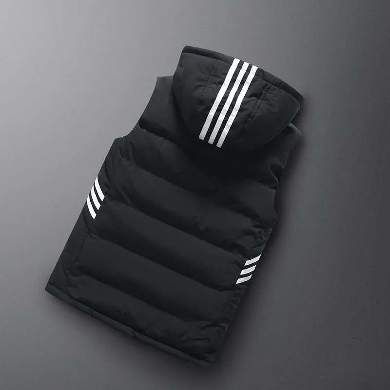 Мужская жилетка без рукавов с капюшоном зимняя Uomo Inverno куртка 6XL 7XL 8XL теплая