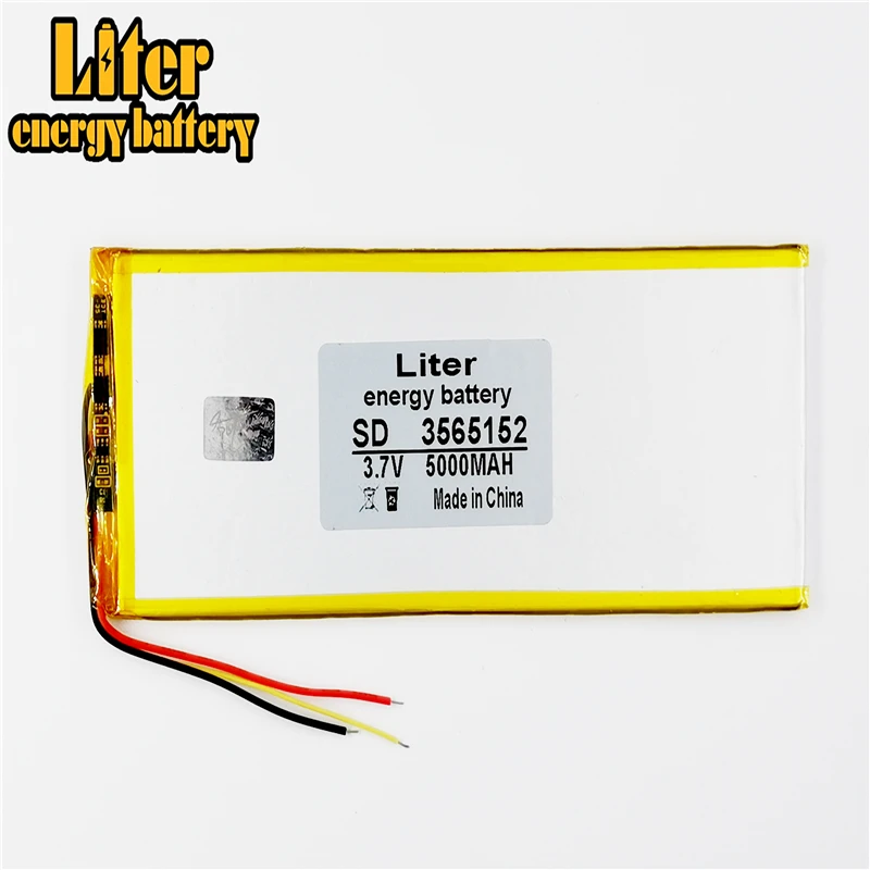 3 line 3565152 3.7V 5000mAh 3565150 Polymer lithium ion / Li-ion battery for tablet pc,POWER BANK,cell phone