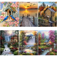diy scenic 5d diamond painting full square drill mosaic landscape diamond embroidery cross stitch resin wall art home decor gift