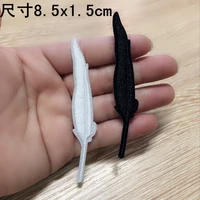 100pcslot embroidery patch white black feather clothing decoration backpack sewing accessories diy iron heat transfer applique