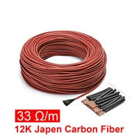 low cost 10 100m 12k floor heating cable 33 ohm m carbon fiber heating wire heating wire coil new floor heating hot wire