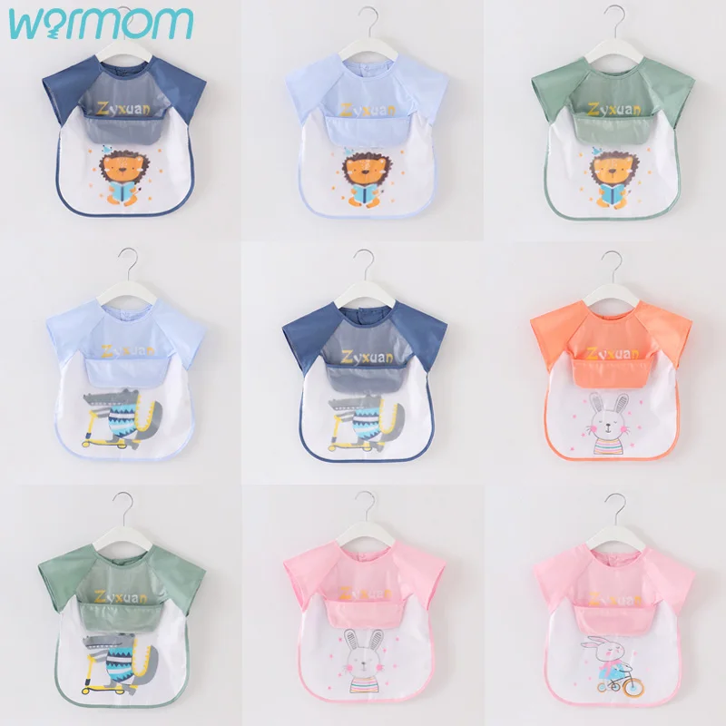 Warmom-Baberos impermeables para comer y ni&ntilde;os, Bandana sin mangas para beb&eacute;, ropa de algod&oacute;n suave para eructar, Eva-0