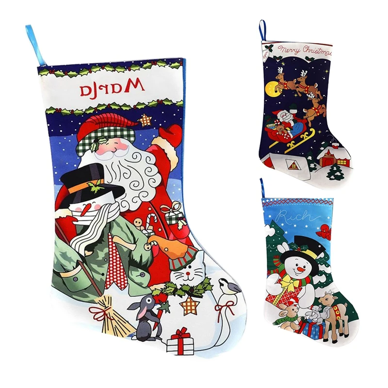 

Large Christmas Stockings, Fireplace Christmas Tree Hanging Stockings for Family Holiday Decor