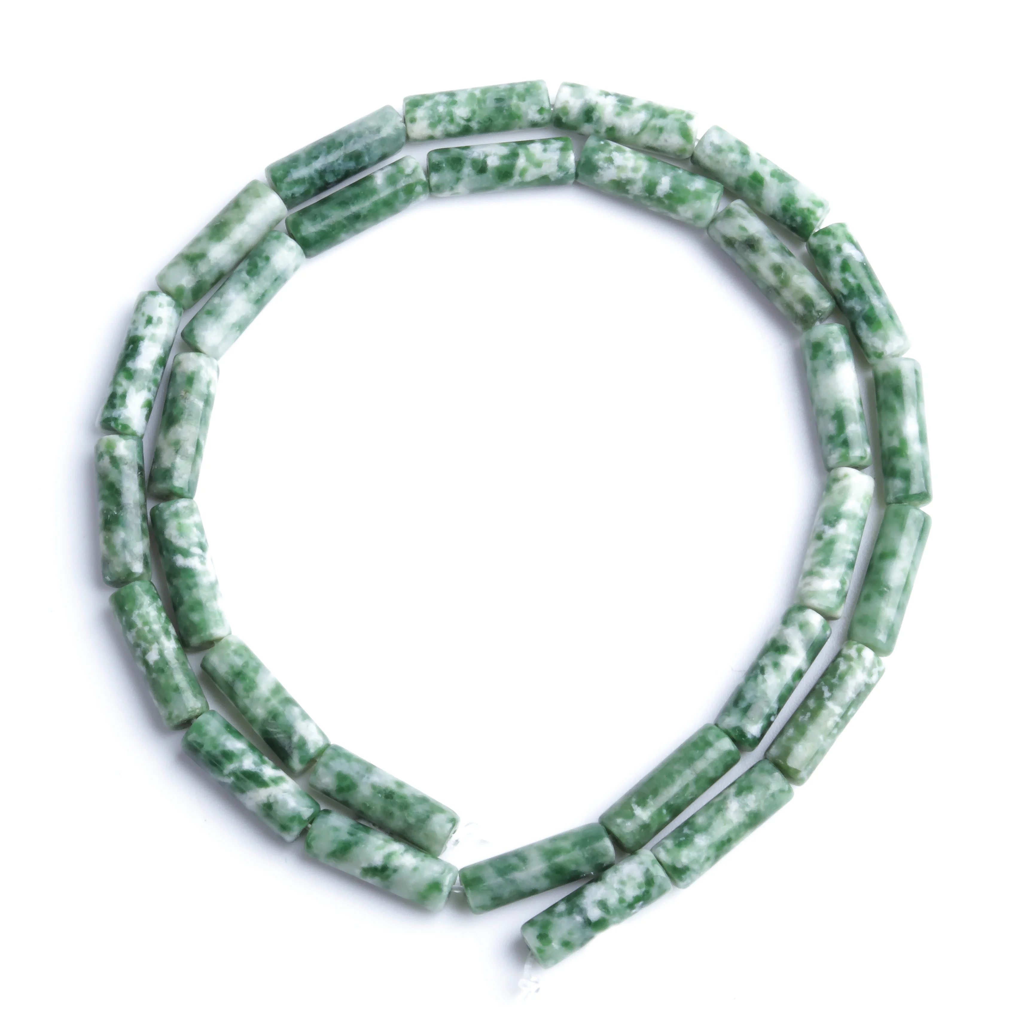 

Natural Stone 4x13mm Green Stone Bucket Beads Cylindrical Beads Loosely Spaced Bead Septa Beads DIY Necklace Bracelets Earrings