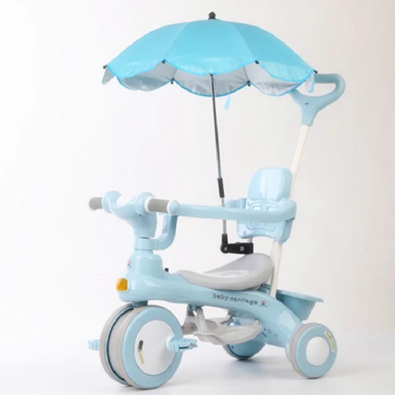 

Children's Tricycle 1-3-6-Year-Old Baby Stroller Multi-Functional Pushable Riding Sun Umbrella With Music Belt Fence