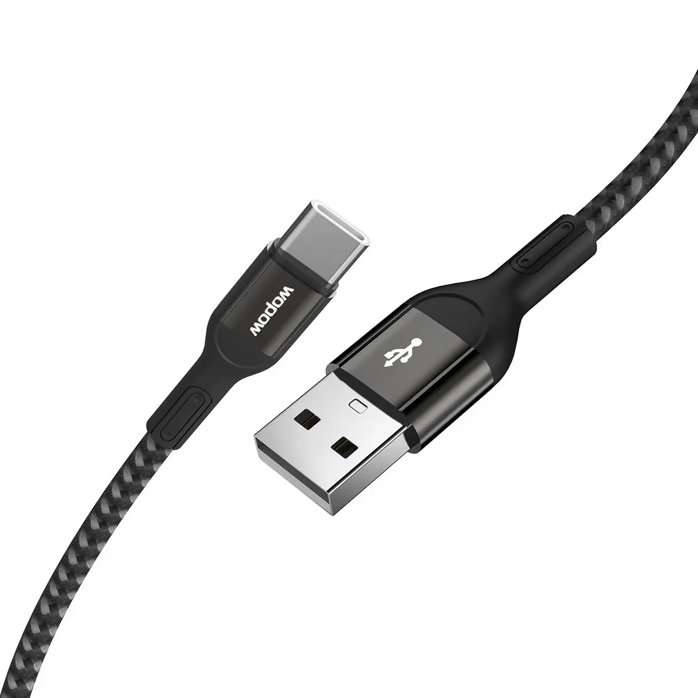 Тканевый USB-кабель WOPOW 1 2 м Type-C для быстрой зарядки Xiao mi 3A | Электроника