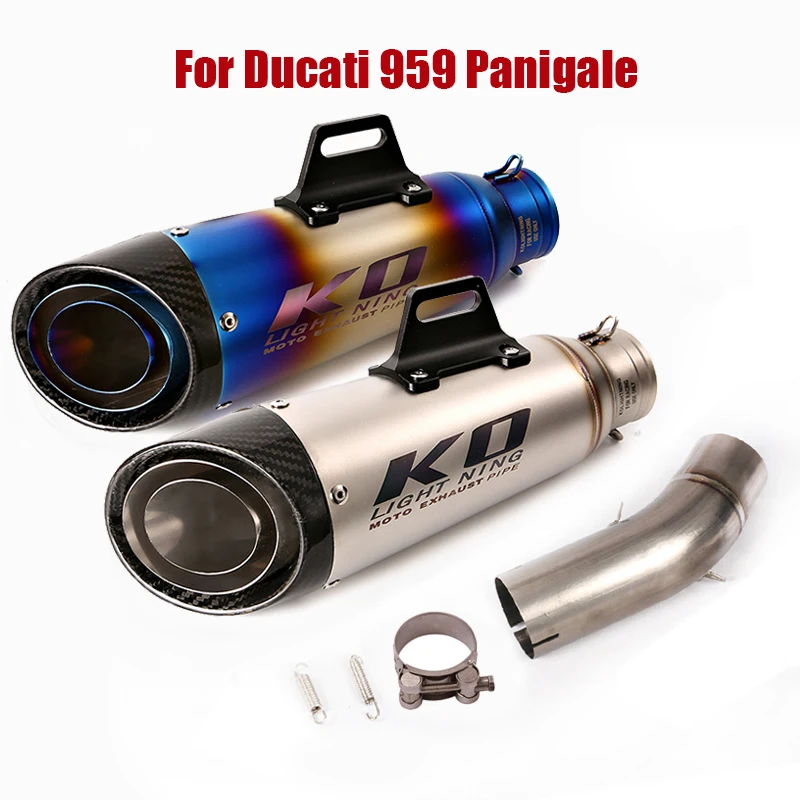 

Escape Exhaust System Motorcycle 60mm Muffler End Tip Titanium Middle Link Pipe Modified Connect Tube For Ducati 959 Panigale