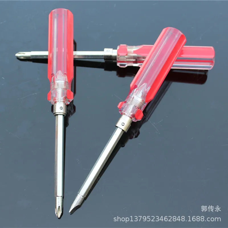 

Dual-purpose Screwdriver Multi-tool Hand Tools for Home Repair Household Slotted Phillips Bit Transparent Crystal Handle