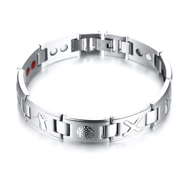 Элегантный Гольф энергии магнитные браслеты из нержавеющей стали для мужчин и