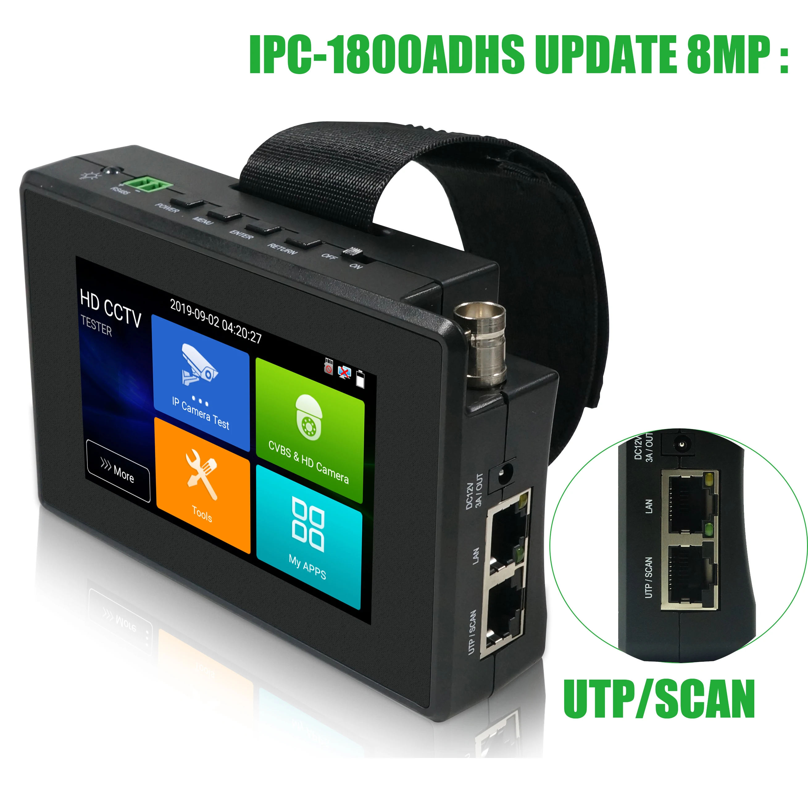 IPC 1800SN 4 дюймовый 4K H265 IP камера тестер 8MP AHD TVI CVI CVBS CCTV монитор с кабельным