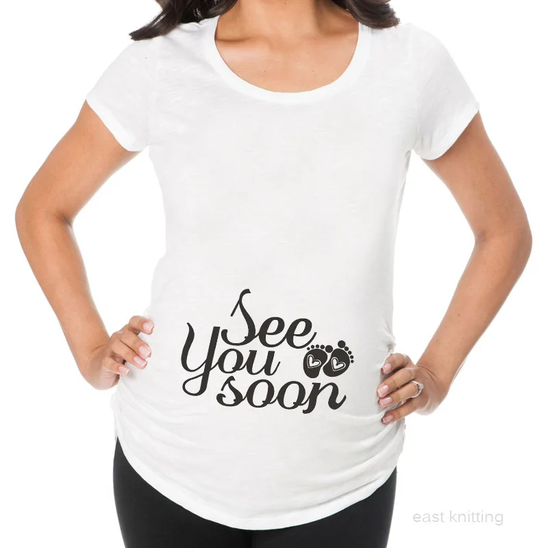 

2020 Brand New Women Pregnancy Clothes Baby Now Loading Pls Wait Maternity T Shirt Summer Short Sleeve Pregnant T-shirts