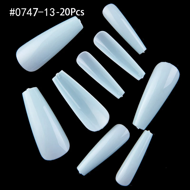 20 шт. яркие цвета полностью балерины гроб искусственные ногти акриловый маникюр