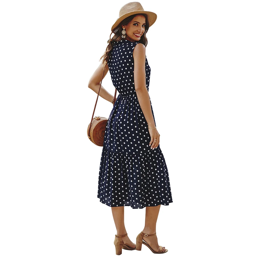 Женское стильное облегающее платье миди без рукавов с v-образным вырезом и