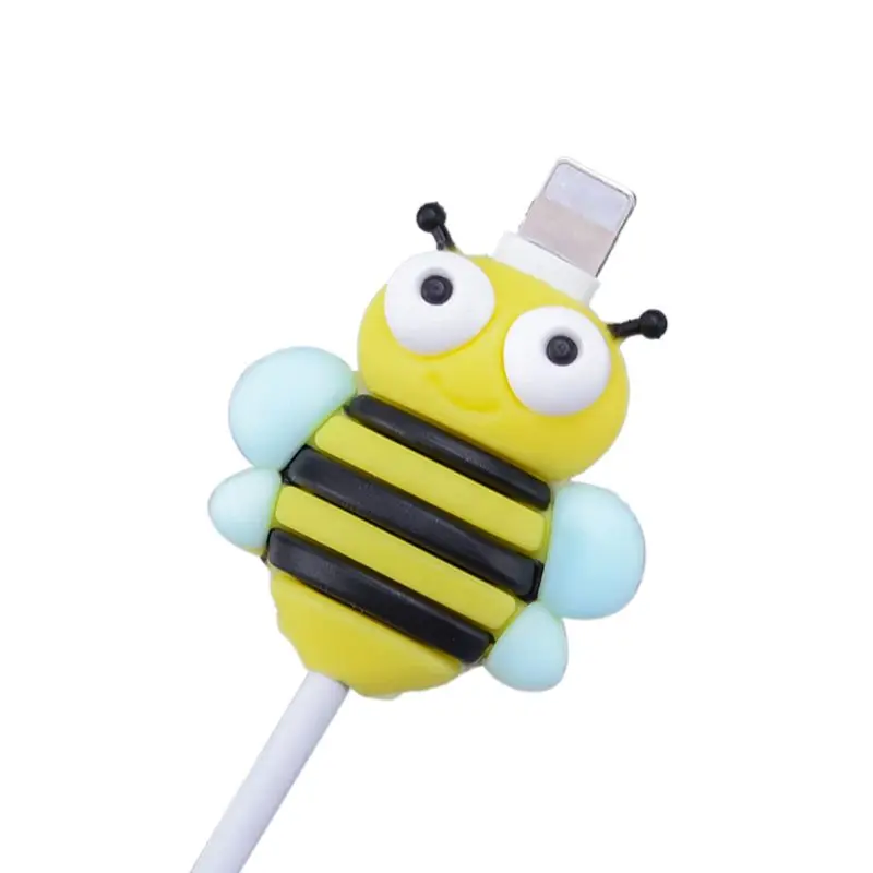 

Cute Insect Shape USB Charger Cable Protective Cover Soft Silicone Data Line Wire Cord Protector for iphone Smart Phone