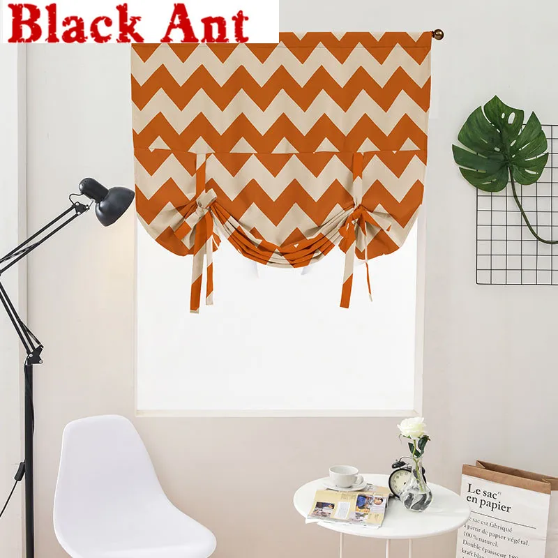 Римские занавески в полоску дизайн горизонтальной волны для окна спальни темно