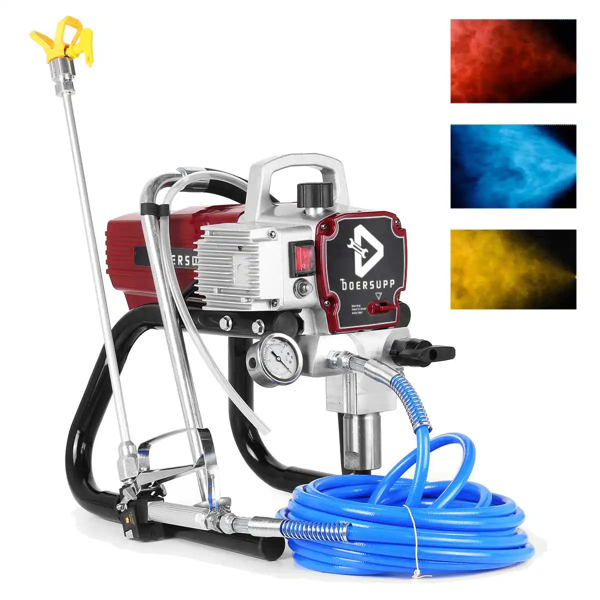 

DOERSUPP High-pressure Airless Sprayer Gun 1800W High-Efficiency Spraying Machine Power Tank Wall Paint Sprayer Kits Tool