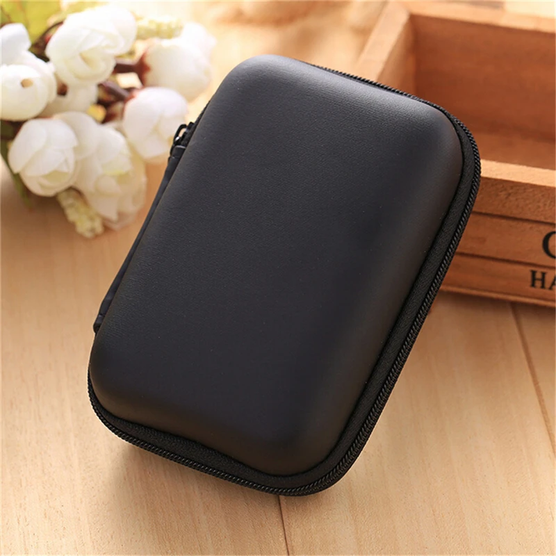 

Mini Hold Case Storage Case For Headphones Earphone Earbuds Carrying Hard black Bag Box Case For Keys Coin Travel Earphone Acc