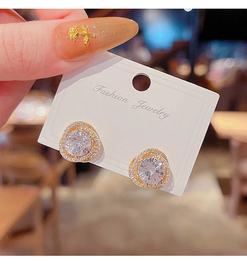 

Micro-inlaid Zircon Bird's Nest Circle Earrings For Women Super Shining Crystal Earrings Fashion Jewelry