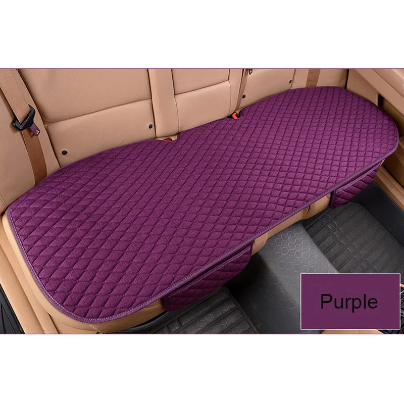 purple rear 1 piece Льняная ткань чехол для сиденья автомобиля четыре сезона Передняя Задняя льняная подушка дышащий протектор коврик авто аксессуары универсальный размер - Название цвета: purple rear 1 piece