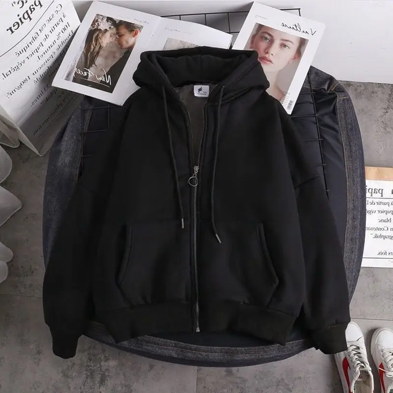

Women's sweatshirt Cardigan sweater plus fleece casual zipper hoodie sweater top sports jacket harajuku Hoodies Oversized hoodie