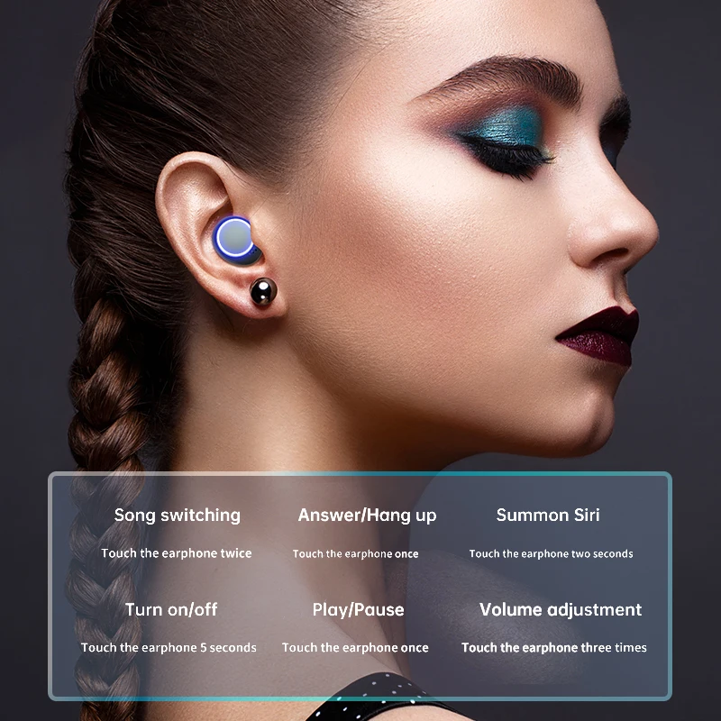 TWS беспроводные Bluetooth-наушники с зарядным чехлом на 4000 мАч наушники-вкладыши Hi-Fi
