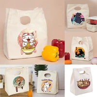 diner bag for women office school lunchbox lunch container tin foil bento bowl pouch food storage bags with japan cat series