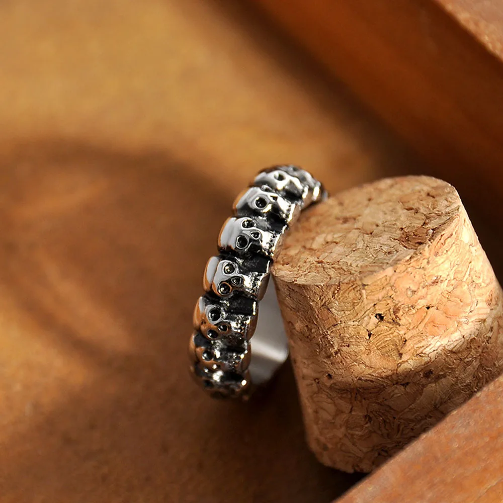 Винтажный готический в стиле панк череп кольцо Ювелирное Украшение дизайн