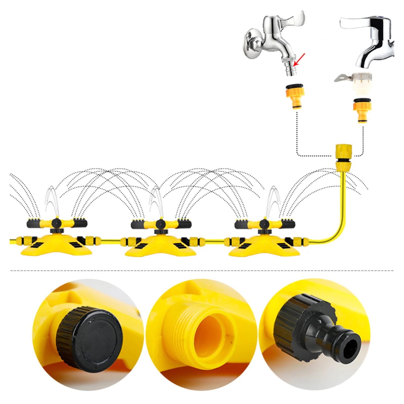 

360 Degree Automatic Garden Sprinklers Watering Grass Lawn Rotary Nozzle Rotating Water Sprinkler System Garden Supplies