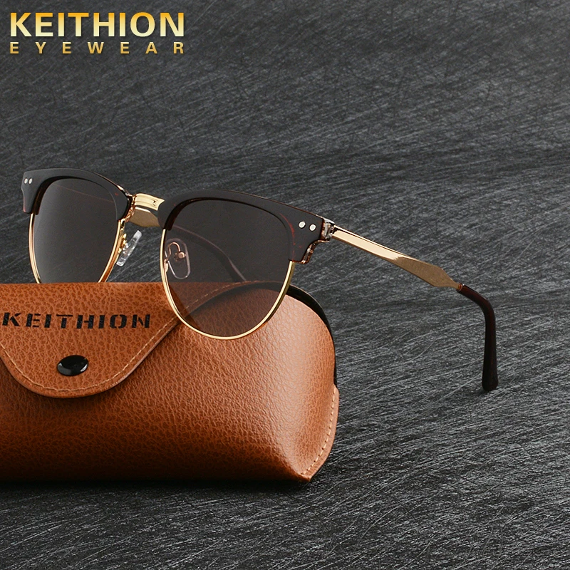 

KEITHION 2019 Polarized Semi-Rimless Sunglasses Women/Men Vintage Rice Nail UV400 Classic Eyewear Brand Designer Sun Glasses