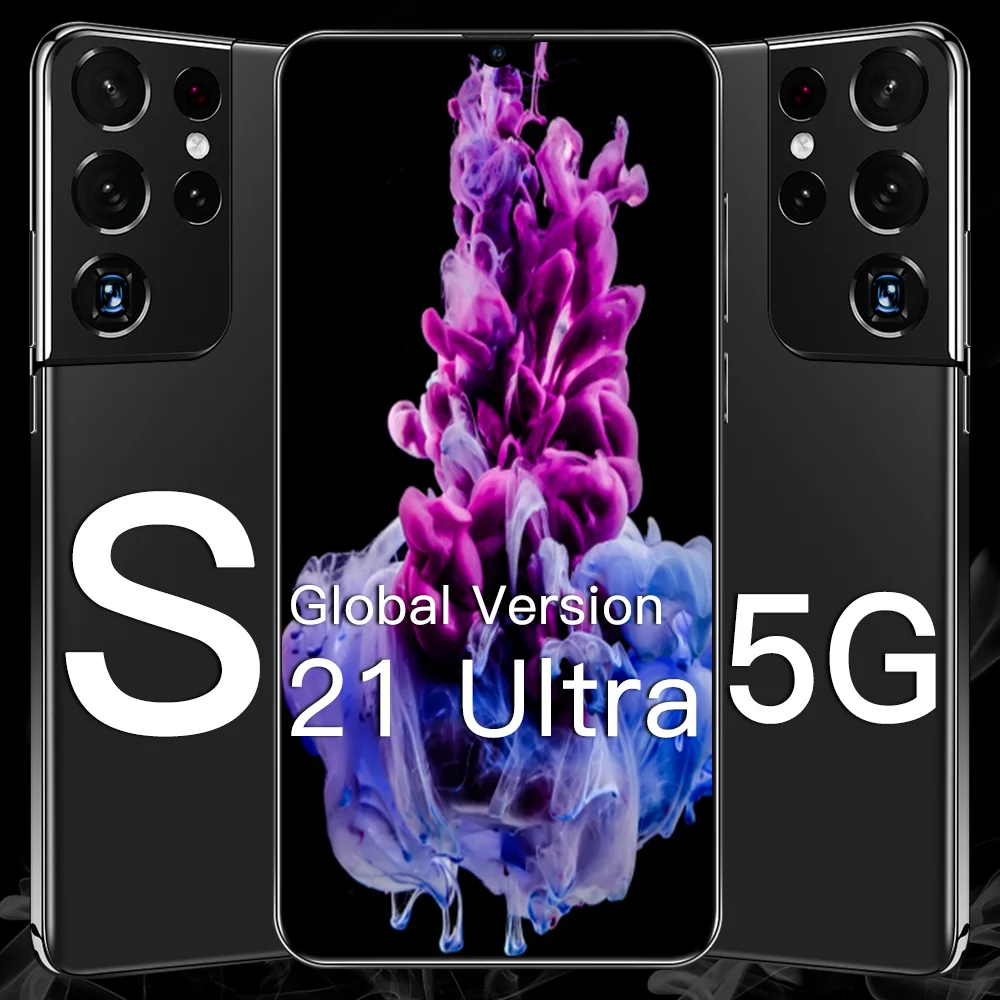 

New Hot Selling S21 Ultra 12GB 512GB 5G 4G LTE Smart Phone Network 6800mAh 10 Core Newest Cellphone 4 Camera Snapdragon 865
