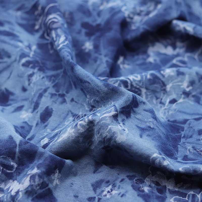 Эластичная жаккардовая мягкая Высококачественная промытая джинсовая ткань | Дом