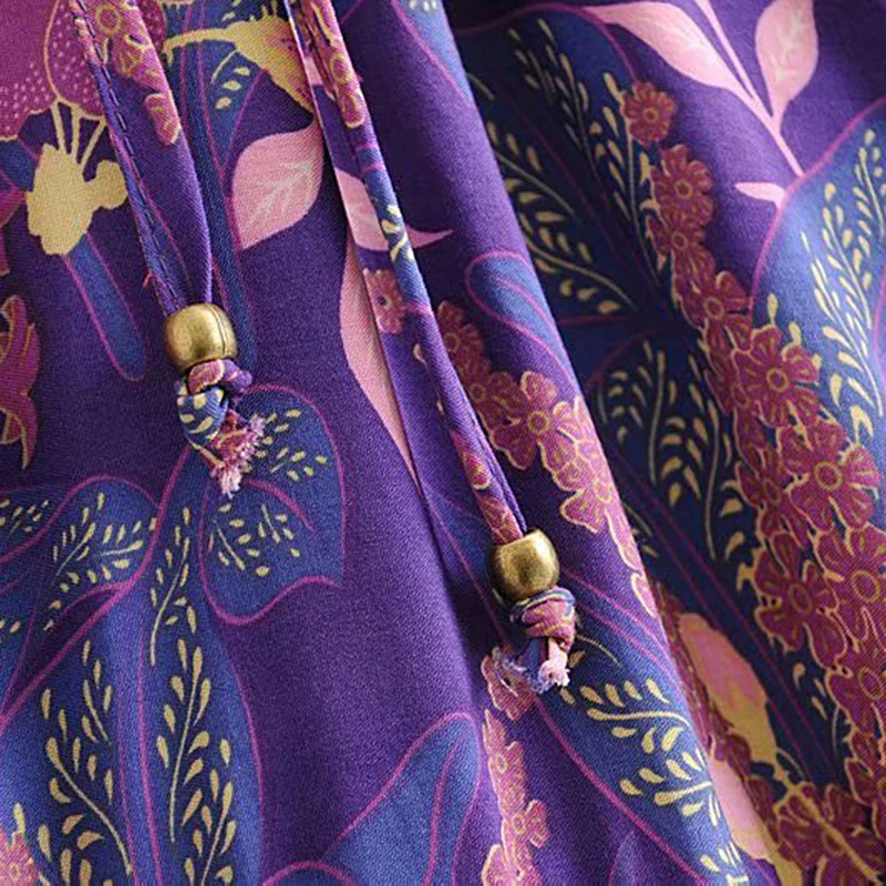 Женское винтажное мини платье с цветочным принтом на завязках|Женские платья| |