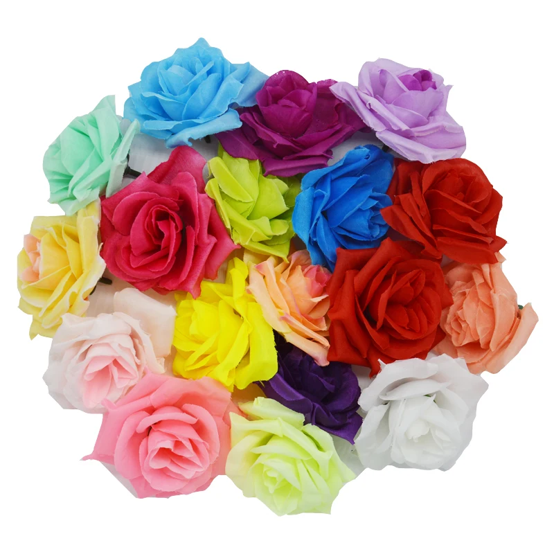 Yoshiko 100 шт./лот 8 см искусственные цветы головки Розы Шелковый цветок шарик головка