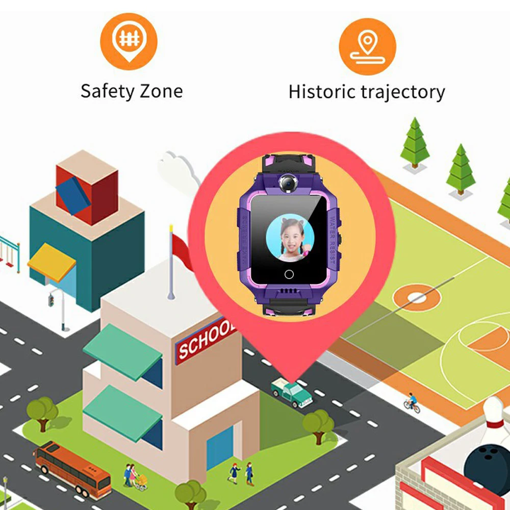 

696 T10 Waterproof Kids Smart Watch Real-time Positioning Puzzle Games With Camera SIM Calls For Phone Children Wristwatch