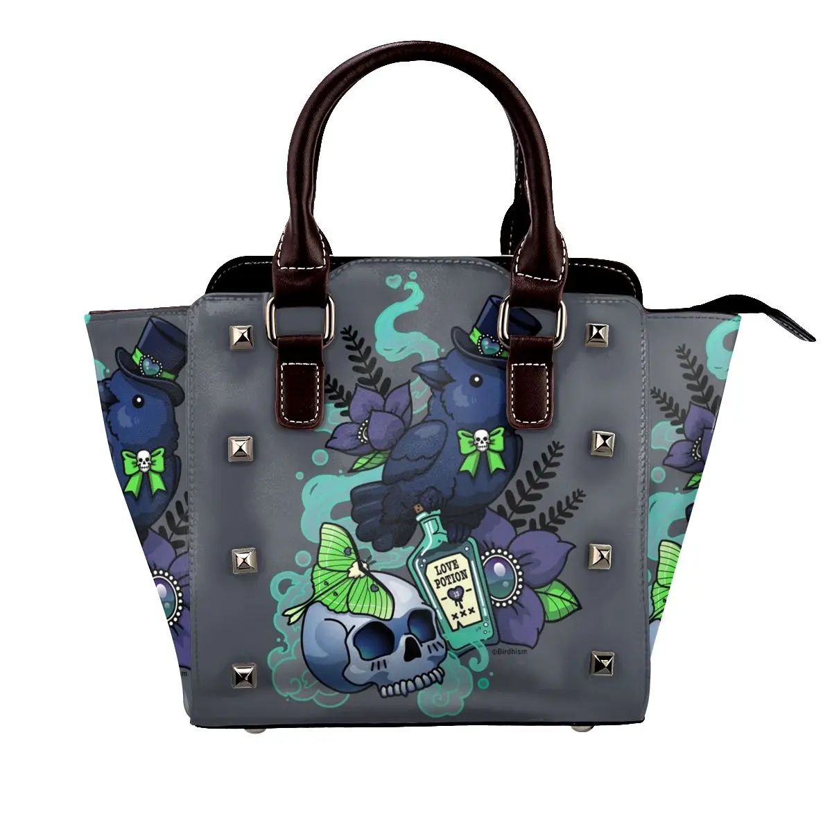 

Женская сумка через плечо Mr. Raven на Хэллоуин, с изображением скелета, Офисная сумка с цветами, стильные кожаные сумки оптом