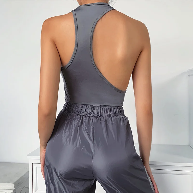 

Sexy Street ins sports slim-fit short navel irregular ribbon vest