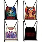 Рюкзак для девочек и мальчиков-подростков с героями мультфильмов очень странные дела, дорожная сумка, детские школьные сумки, женская модная сумка на шнурке