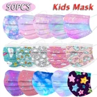 50 шт., одноразовые рождественские маски для лица для детей