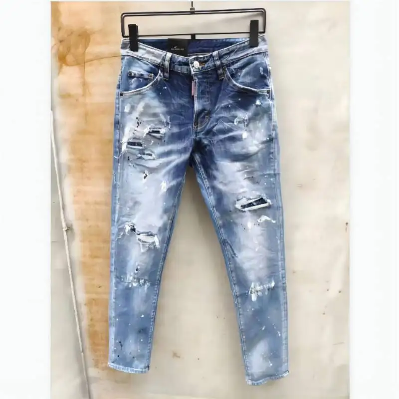 DSQUARED2 Jeans Pencil Pants Motorcycle Party Casual Trousers Street Denim Clothing 893#